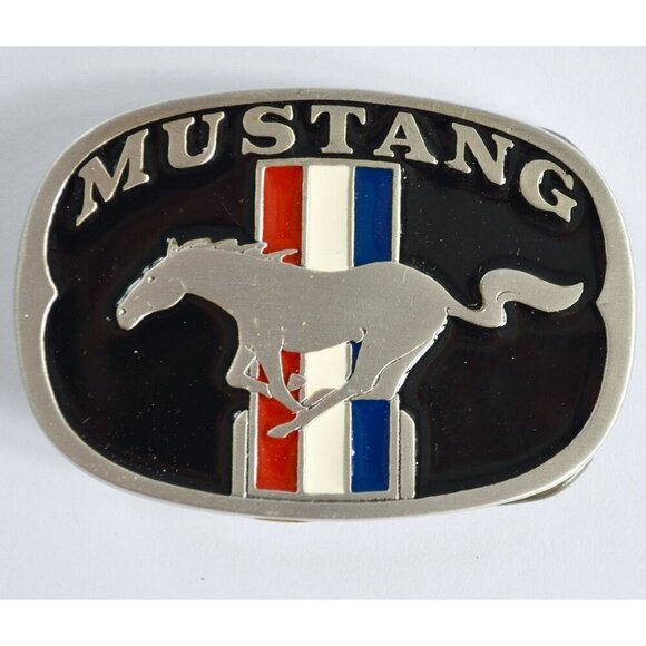Vintage Mustang Pony Solid Fine Pewter Belt Buckle NEW Unused - Picture 2 of 6